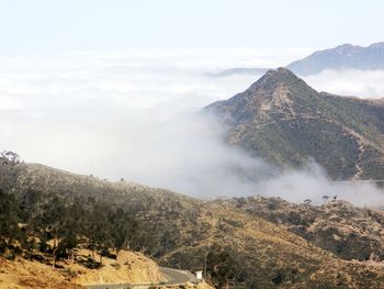 Scenic view of mountains against sky