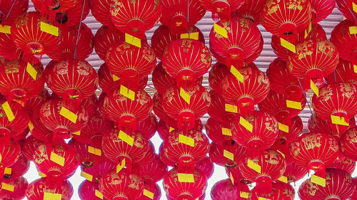 Full frame shot of red lanterns