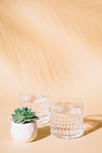 Close-up of drink in glass on table