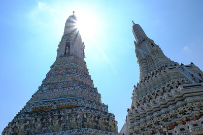 Low angle view of temple building against sky