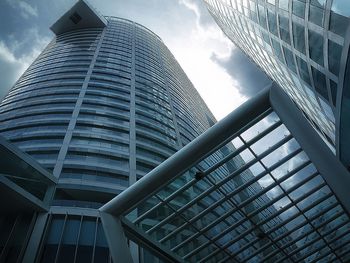 Low angle view of modern building against sky