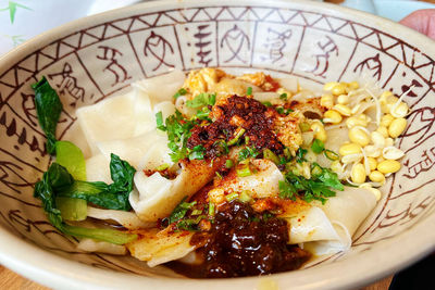 Close-up of food in bowl on table