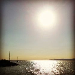 Scenic view of sea at sunset