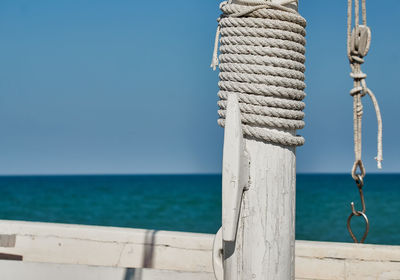 Close-up of sea against clear sky