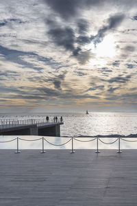 Winter sunset over the bay of portopiccolo sistiana. duino. italy