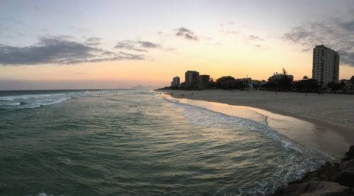 Scenic view of sea during sunset