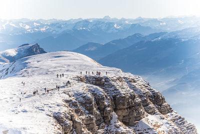 Scenic view of mountain range against sky