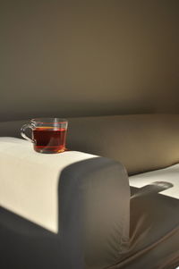 Close-up of tea cup on table