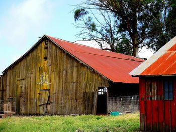 Barn against sky