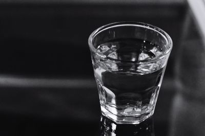 Close-up of beer glass on table