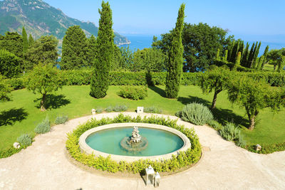 High angle view of swimming pool