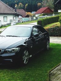 Car parked outside house