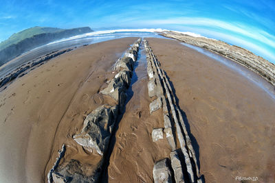 Panoramic view of beach against sky