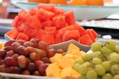 Close-up of chopped fruits in bowl