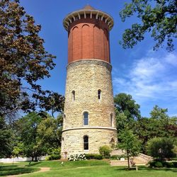 Low angle view of tower against sky