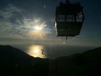 Sun shining over sea