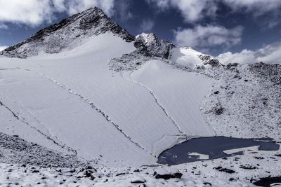 Scenic view of snowcapped mountains