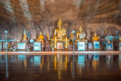 Statue of temple in building