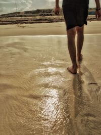 Low section of man in water