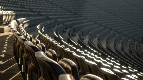 Close-up of empty seats