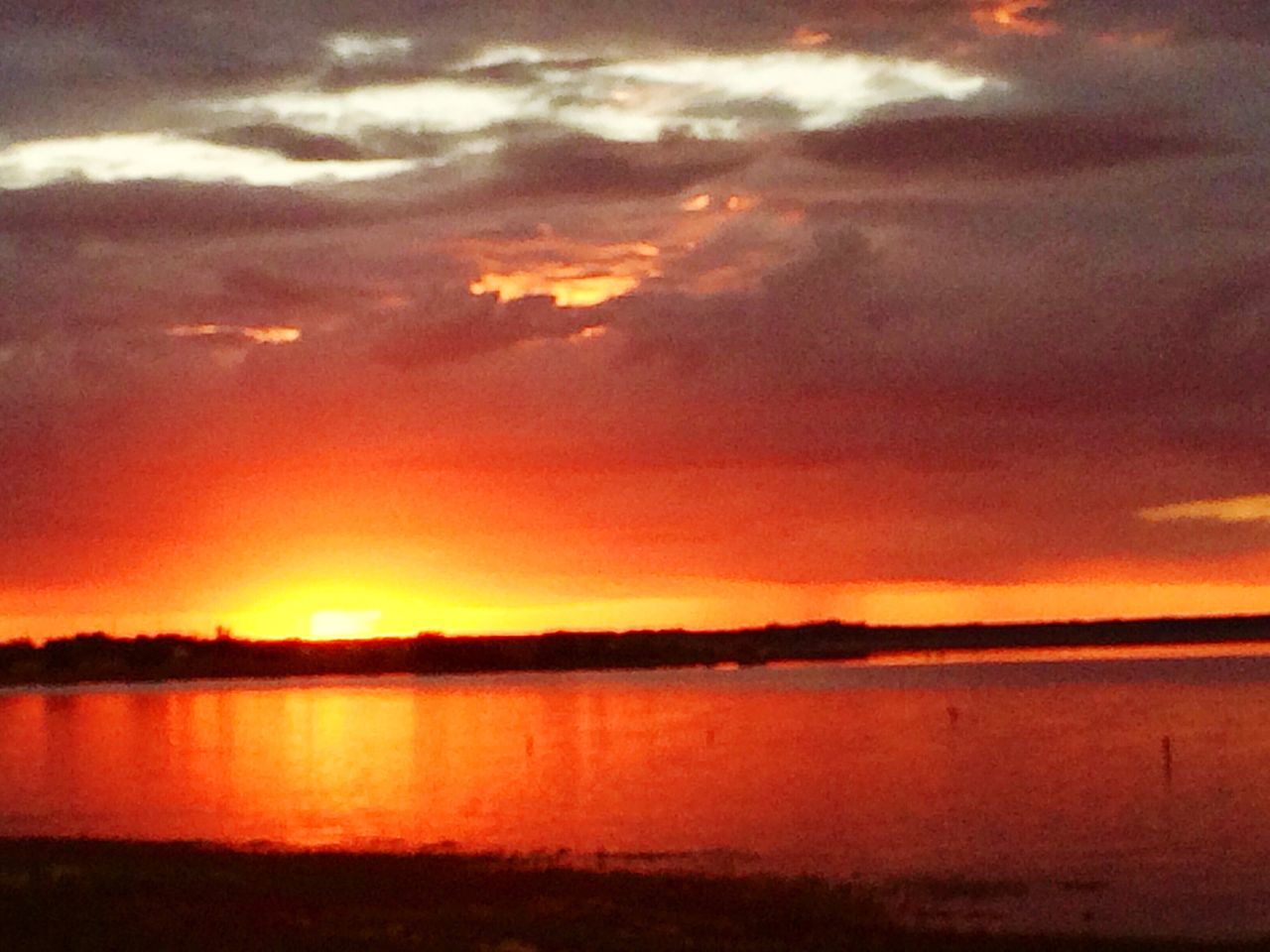 SUNSET OVER LAKE