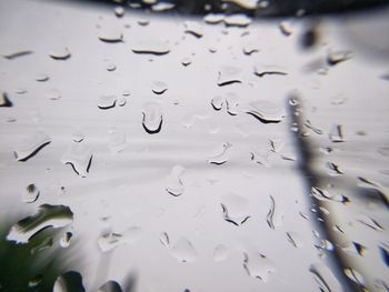 Full frame shot of wet glass window