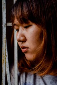 Close-up portrait of a young woman