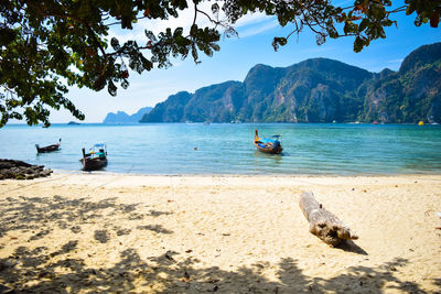 Boats in sea