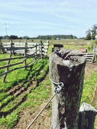 View of fence on field