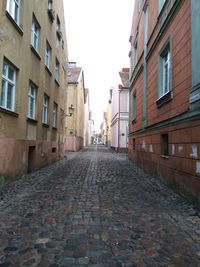 Road amidst buildings in city