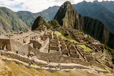 High angle view of old ruins