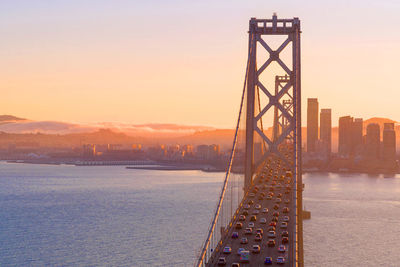 View of bridge at sunset