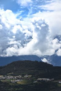 Scenic view of mountains against sky