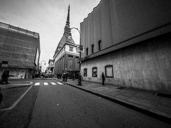 Turin street view in wide angle