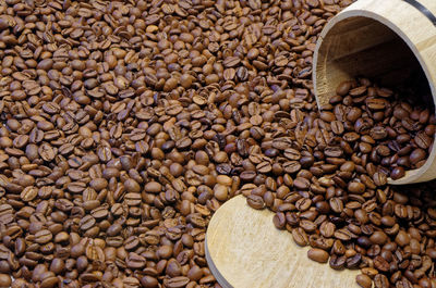 Close-up of roasted coffee beans 