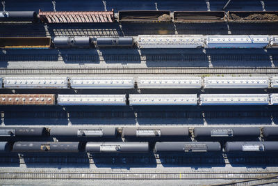 High angle view of escalator