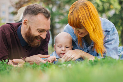 Father and daughter at park