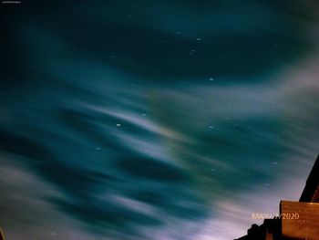 Low angle view of building against sky at night