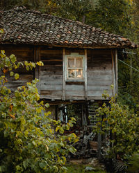 Exterior of house on field