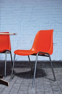 Empty chairs in a row