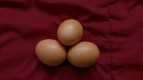 Directly above shot of eggs on table