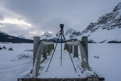 Snow covered mountain against sky