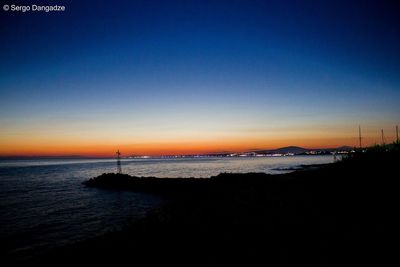 Scenic view of sea during sunset