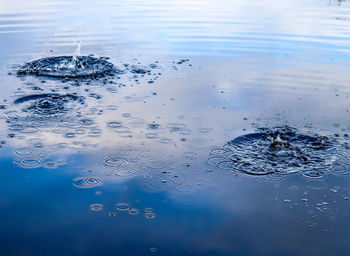 High angle view of rippled water in lake