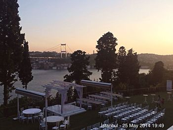Built structures against clear sky