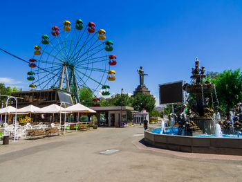 People at amusement park