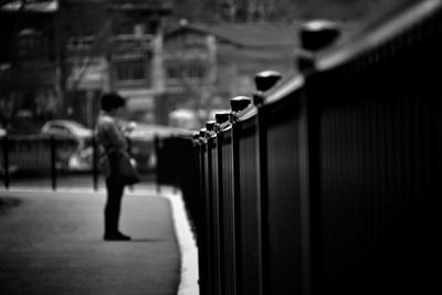 Close-up of metallic railing