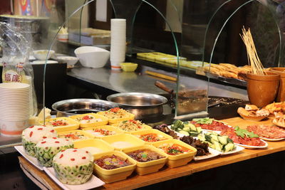 Close-up of food on table at restaurant