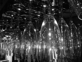 Close-up of illuminated christmas lights at night