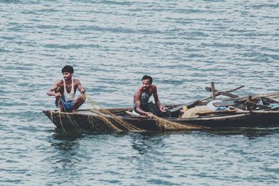 People enjoying in sea